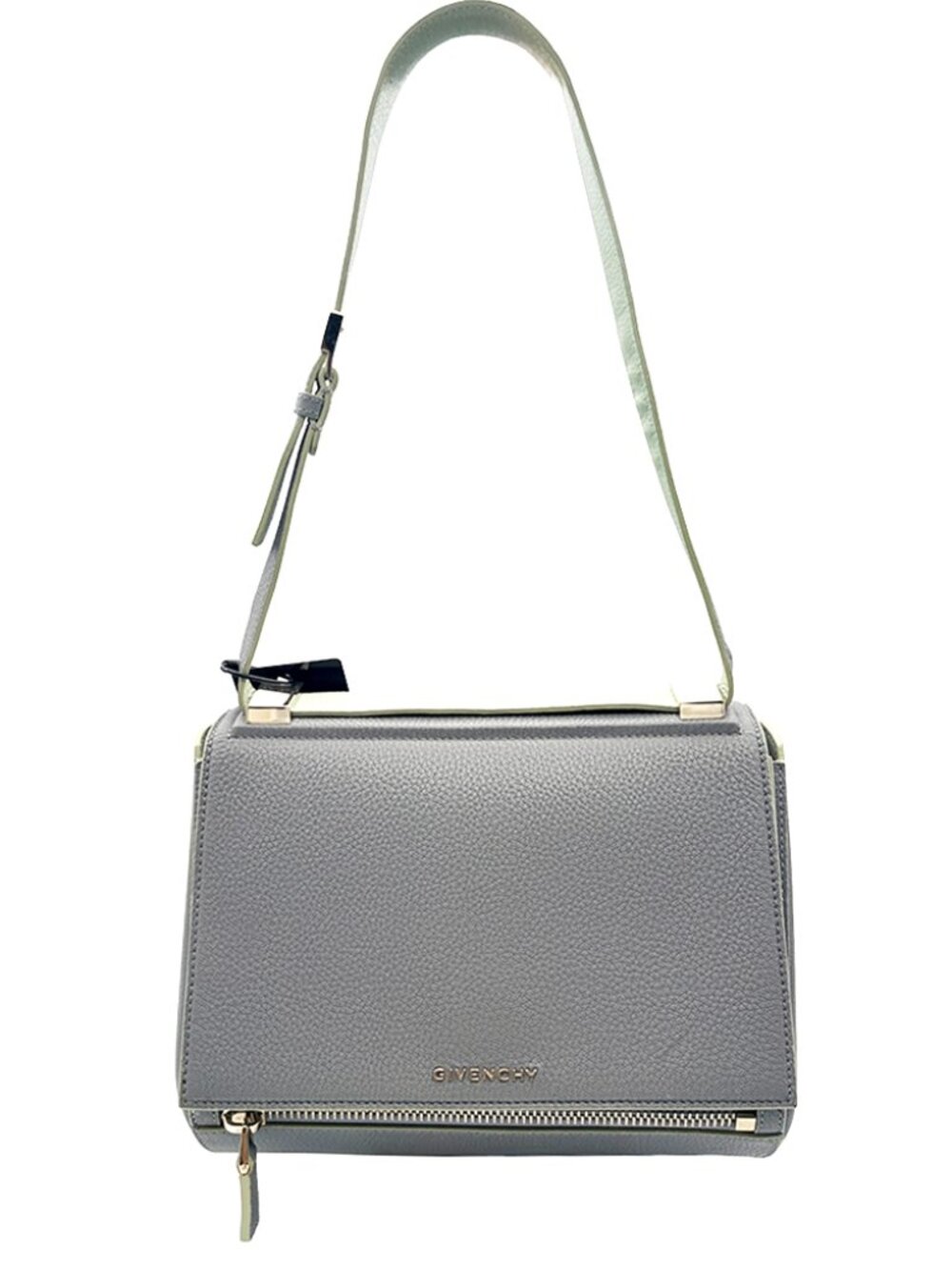 Givenchy Gray Grained Leather Shoulder Bag